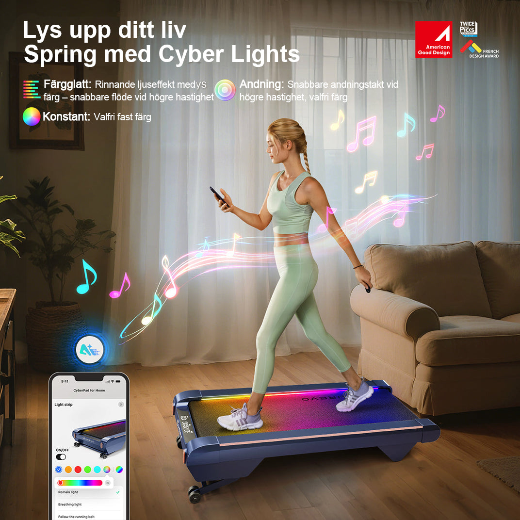 Urevo CyberPad for Home löpband 419 x 1099 mm 4 km/t