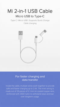 Mi 2-in-1 USB Cable (Micro USB to Type C)