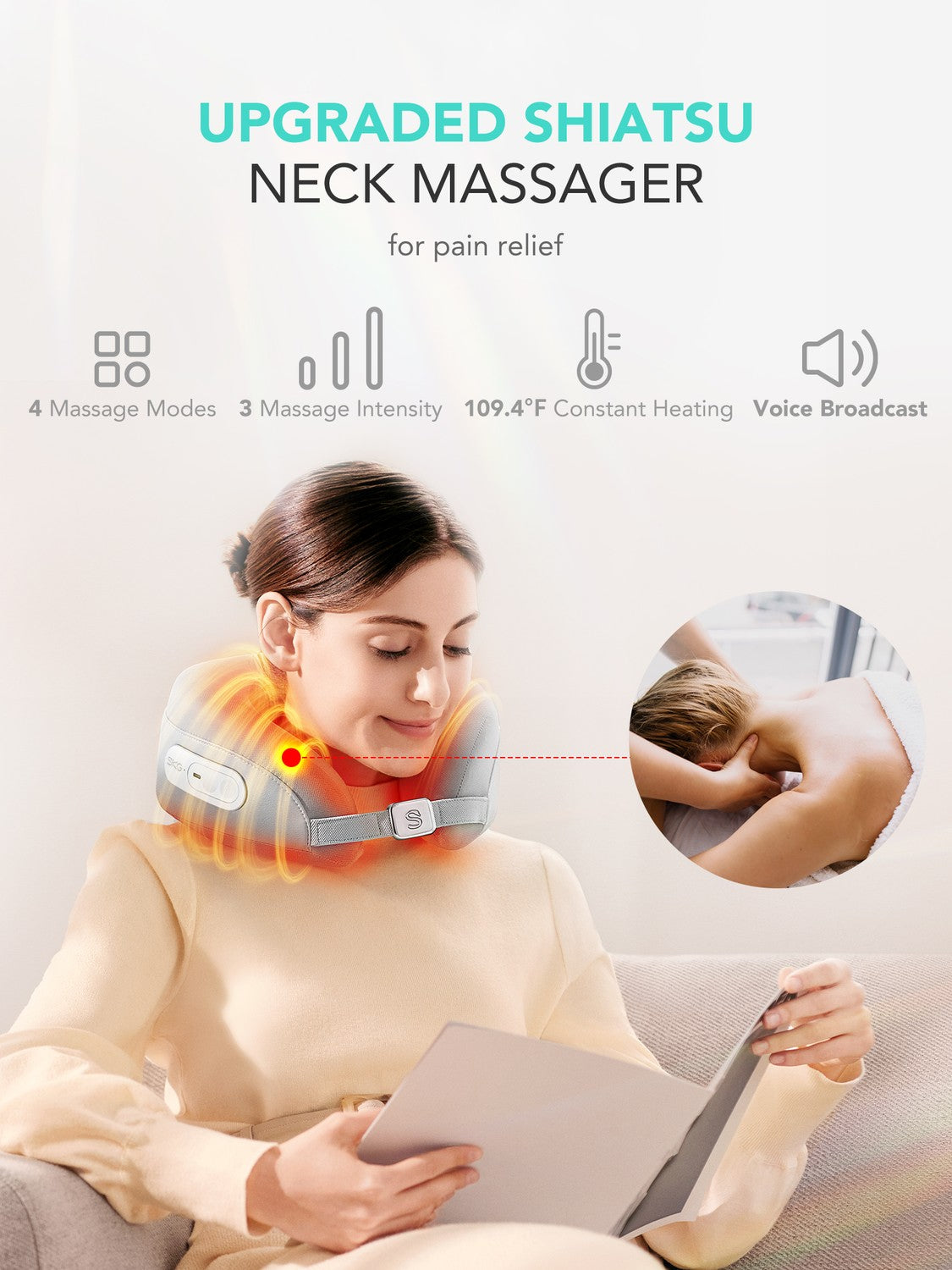 SKG Shiatsu Nackmassagekudde med värme N5