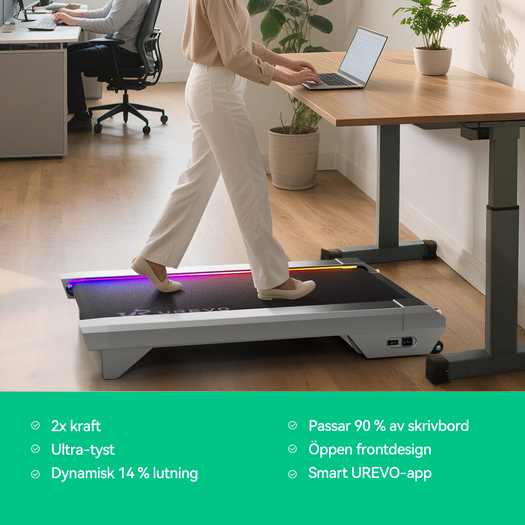 Urevo CyberPad for Office Smart 2 löpband 1000 x 420 mm 6,44 km/t